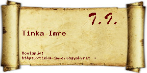 Tinka Imre névjegykártya